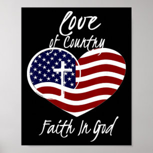 Poster Foi chrétienne patriotique dans le cœur de Dieu Cr