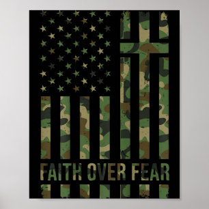 Poster Foi chrétienne patriotique masculine sur la peur a