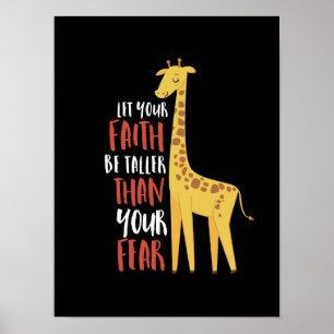 Poster Foi de motivation de girafe plus grande que la