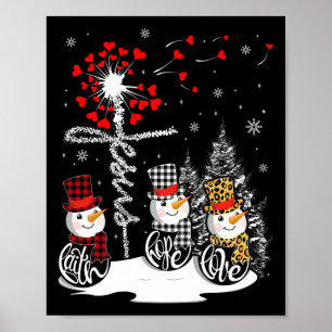 Poster Foi Espoir Amour Bonhomme de neige Jésus Pissenlit