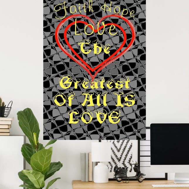 Poster Foi, Espoir et Amour (Bureau à domicile)