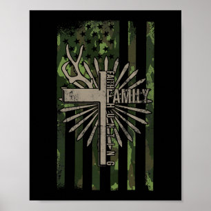 Poster Foi Famille Citation de chasse Jésus Christian Dee