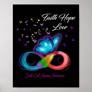 Poster Foi papillon Espère Aimer Anémie faucille Aware