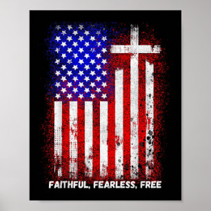 Poster Foi Peur Croix chrétienne Jésus Christ Hommes Femm