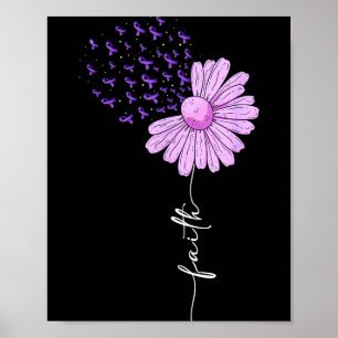 Poster Foi - Ruban Violet pour la sensibilisation à la ma