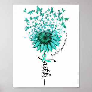 Poster Foi tournesol Papillon Fragile X Syndrome Aware