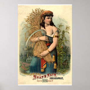Poster Foire d'État de l'Indiana édition 1886, Indianapol