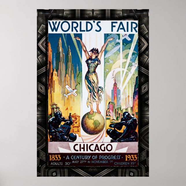 Poster Foire mondiale de Chicago 1933 (Devant)
