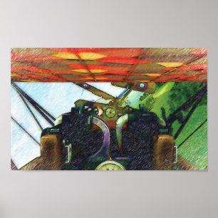 Poster Fokker Cockpit