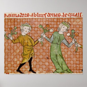 Poster Fol.215v la tentation : Un couple de danse