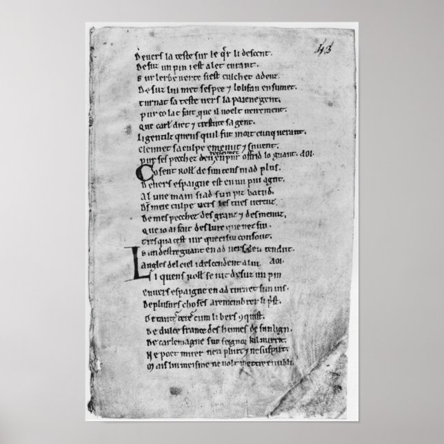 Poster Fol.43 'Le chant de Roland' (Devant)