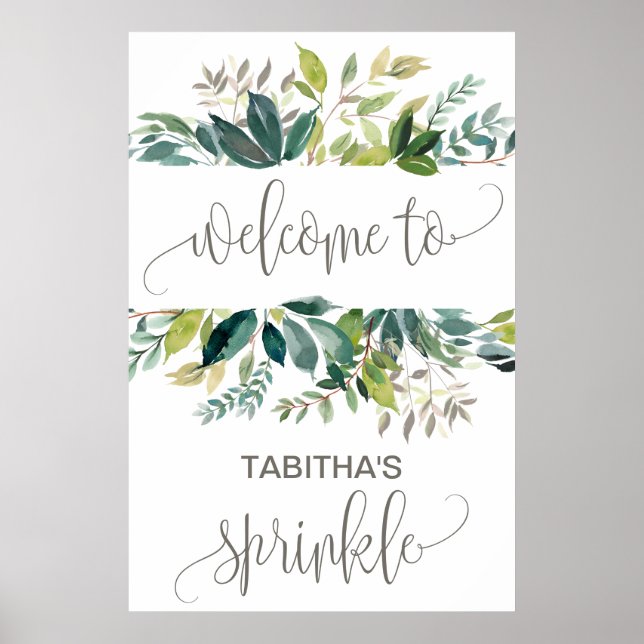 Poster Foliage Baby Sprinkl Bienvenue (Devant)