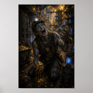 Poster Folie / Mineur / Mines d'or