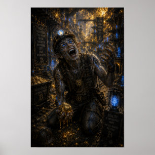 Poster Folie / Mineur / Mines d'or