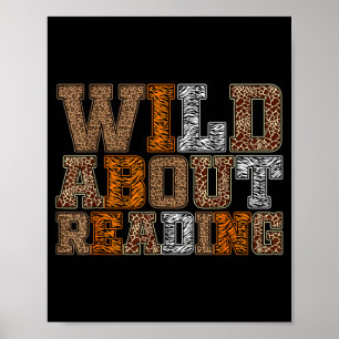 Poster Folle de lecture livre empreinte animale livre pou