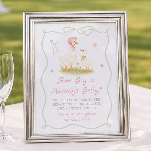Poster Folle Oie Rose Baby shower Quelle est la taille de