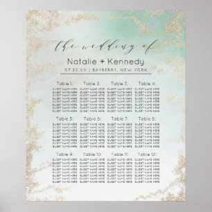 Poster Fond Abstrait Aqua Ombre avec Parties scintillant