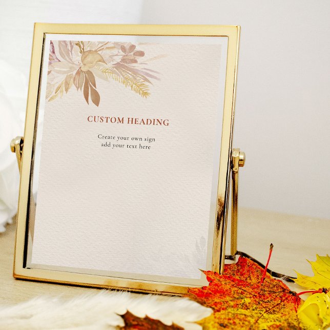 Poster Fond Botanique De Crème De Terracotta Créez Votre  (Create your own custom sign or poster - available printed or as a printable digital download)