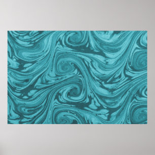 Poster Fond cintré et incurvé dans des tons de turquoise,