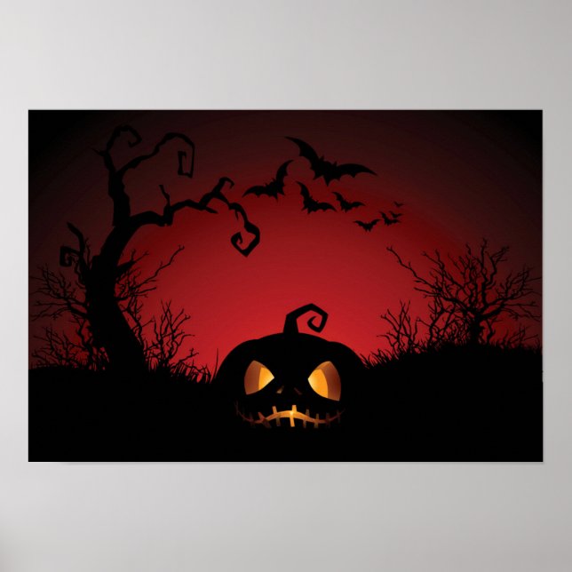 Poster Fond de citrouille d'Halloween (Devant)