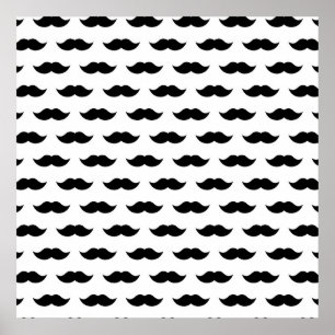 Poster Fond de moustache noire