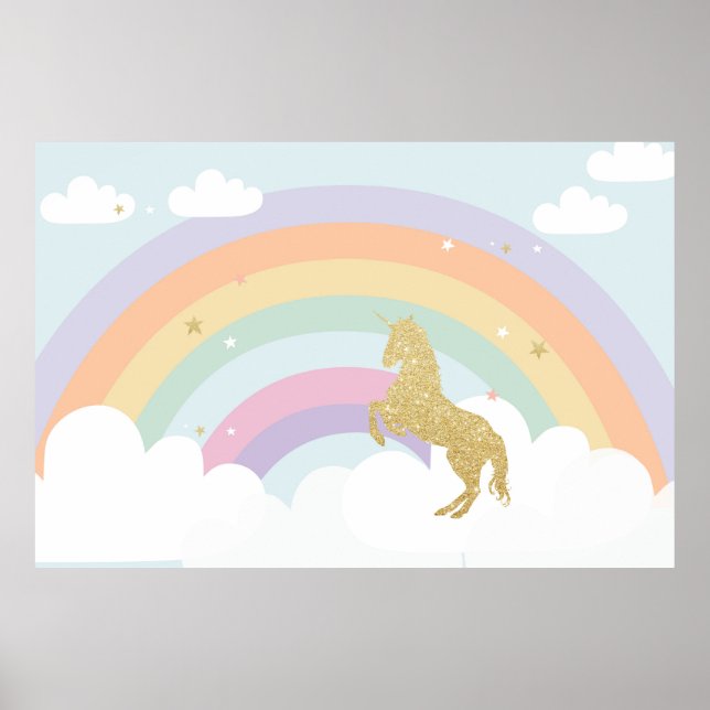 POSTER FOND DE SCÈNE DE FÊTE D'ANNIVERSAIRE DE LICORNE MA (Devant)