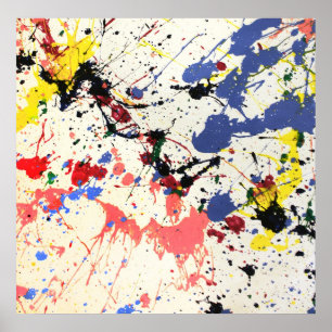 Poster Fond de taches de peinture d'artistes