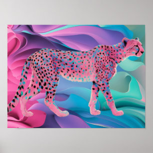Poster Fond d'écran Abstrait Pastel Cheetah créé