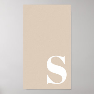Poster Fond d'écran de téléphone à monogramme gras minima