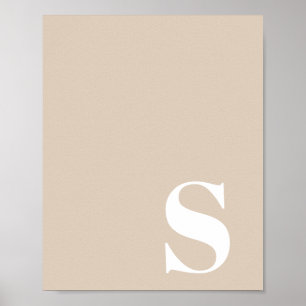 Poster Fond d'écran de téléphone à monogramme gras minima