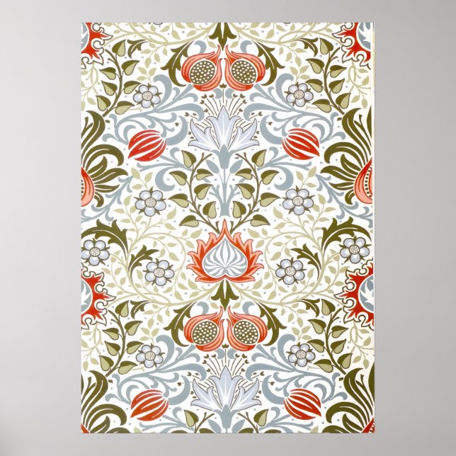 Poster Fond d'écran floral victorien par William Morris (Devant)