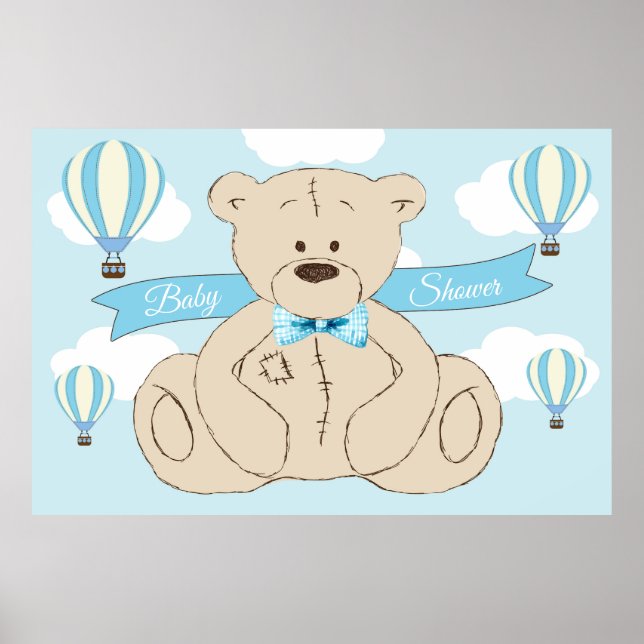 Poster Fond d'ours en peluche, c’est un garçon, baby show (Devant)
