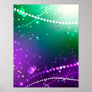 Poster Fond festif violet de Mardi Gras