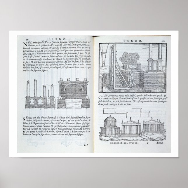 Poster Fondements, de "Della Architettura", pub (Devant)