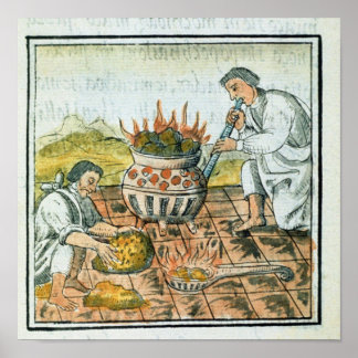 Poster Fondre et couler de l'or dans l'empire aztèque