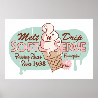 Poster Fondre 'n' Drive Soft Serve Ice Cream Print