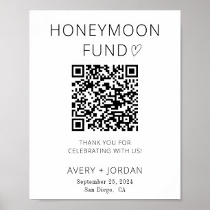 Poster Fonds Lune de Miel QR Code, Mariage Signal du Fond