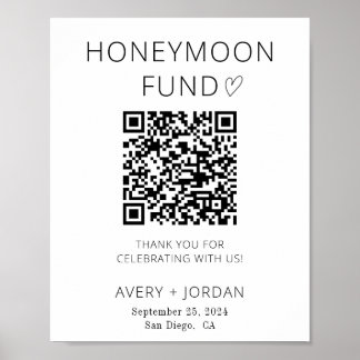 Poster Fonds Lune de Miel QR Code, Mariage Signal du Fond