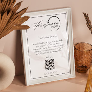 Poster Fonds pour lune de miel Code Qr Demande de fonds d