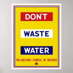 Poster Font pas les eaux usées -- WPA