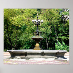 Poster Fontaine de colline de cerise