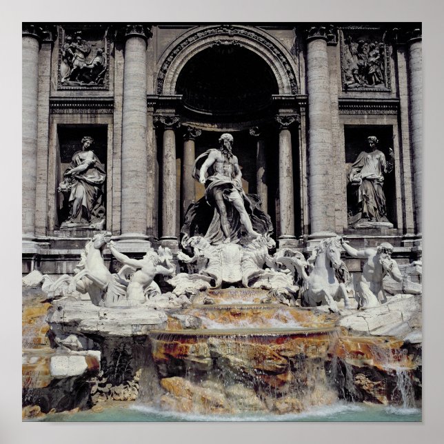 Poster Fontaine de Trevi, construite 1732-62 (Devant)