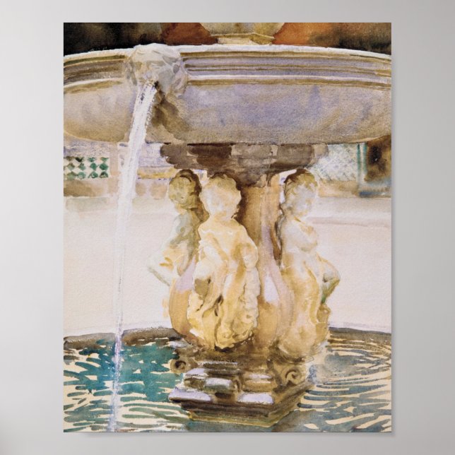 Poster Fontaine d'Espagne (1912) par John Singer Sargent (Devant)