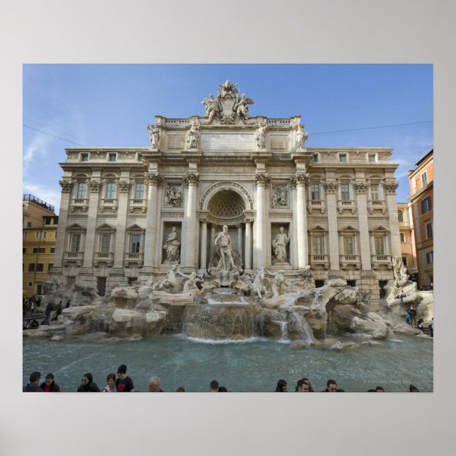 Poster Fontaine historique de Trevi à Rome, Italie (Devant)