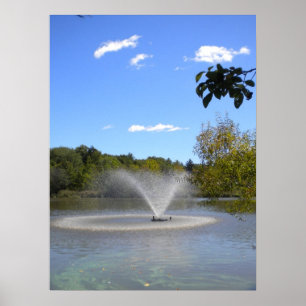 Poster Fontaine sous Blue Sky