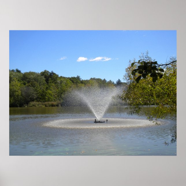 Poster Fontaine sous le ciel bleu II (Devant)