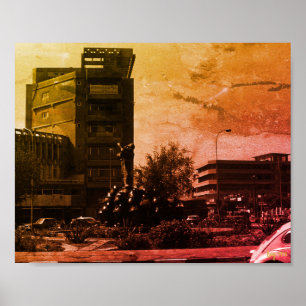 Poster Fontaine vintage Iraq Bagdad