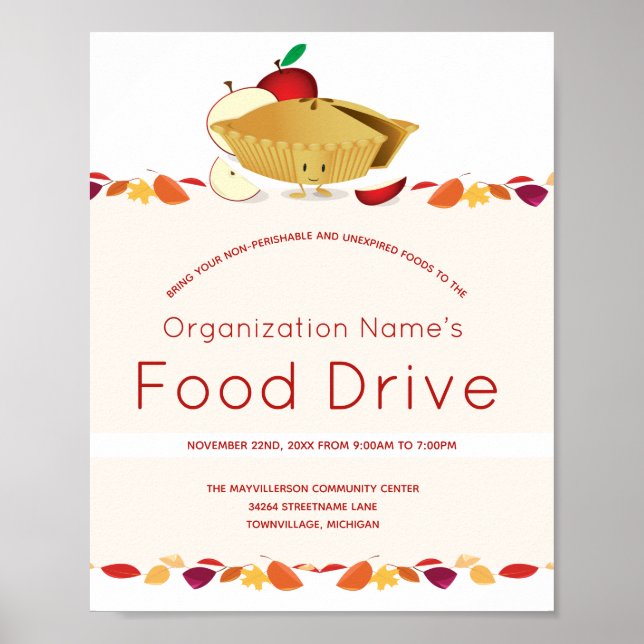 Poster Food Drive Organisation Nom Feuille Cartographie P (Devant)