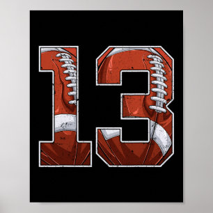 Poster Football 13e anniversaire garçon Treize ans 13 ans