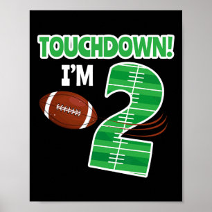 Poster Football 2e Anniversaire Joueur Joueur Jeu Lover É
